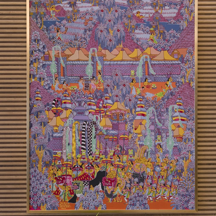 Los personajes y colores de un cuadro balinés en el dúplex.